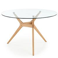 Stôl Ashmore 120 Sklo/Drevo – Transp./Naturalny