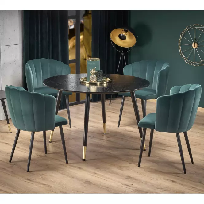 Stôl Embos 120 Mdf/Oceľ – Čierna/Zlatá