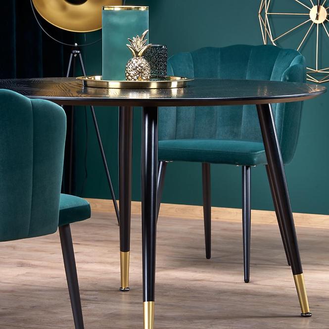 Stôl Embos 120 Mdf/Oceľ – Čierna/Zlatá