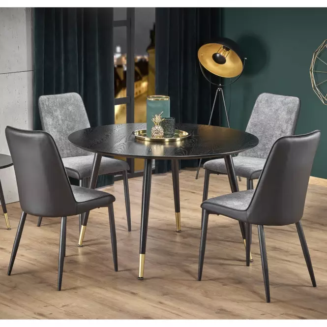 Stôl Embos 120 Mdf/Oceľ – Čierna/Zlatá