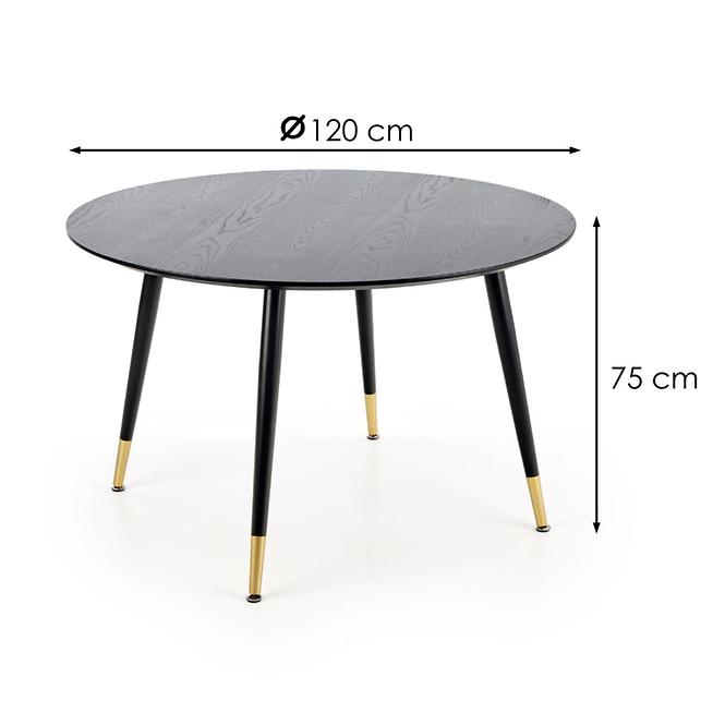 Stôl Embos 120 Mdf/Oceľ – Čierna/Zlatá
