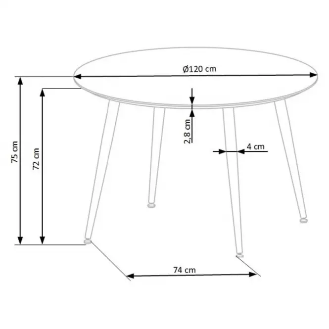 Stôl Embos 120 Mdf/Oceľ – Čierna/Zlatá