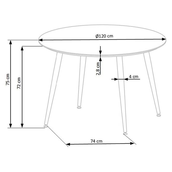 Stôl Embos 120 Mdf/Oceľ – Čierna/Zlatá