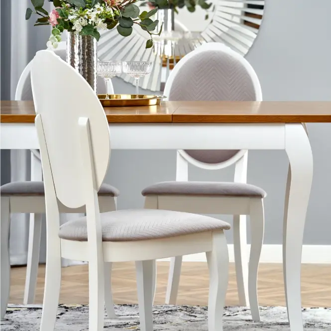 Rozkladací stôl Windsor 160/240x90cm doska/drevo – Tmavý Dub/Biely,13