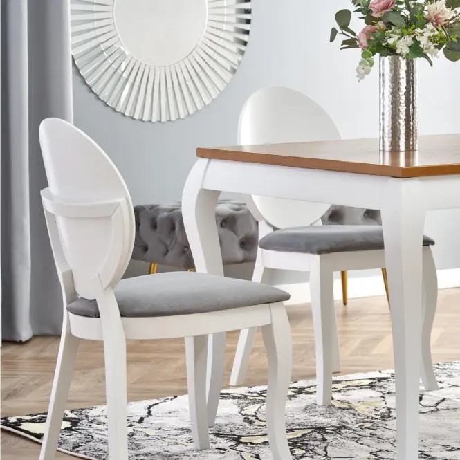 Rozkladací stôl Windsor 160/240x90cm doska/drevo – Tmavý Dub/Biely