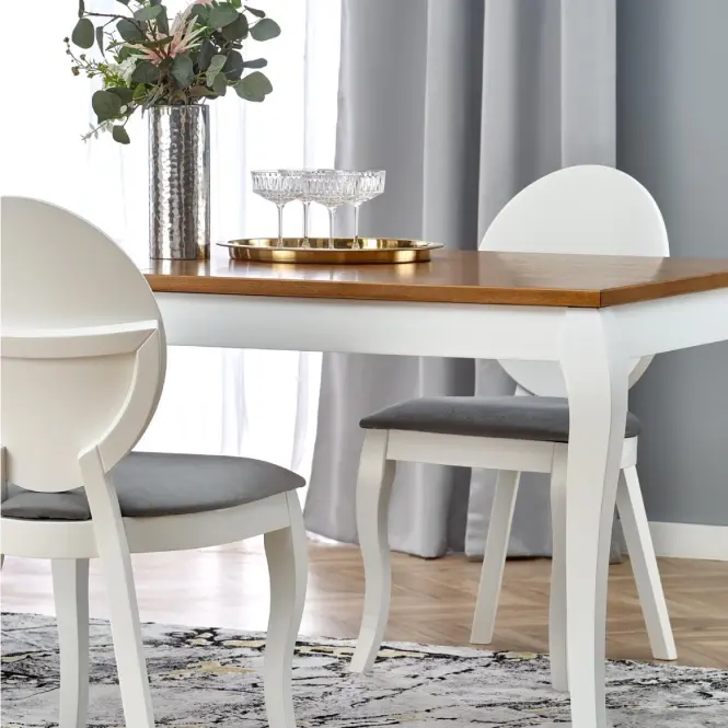 Rozkladací stôl Windsor 160/240x90cm doska/drevo – Tmavý Dub/Biely
