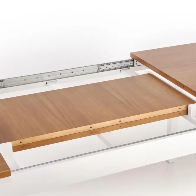 Rozkladací stôl Windsor 160/240x90cm doska/drevo – Tmavý Dub/Biely,9