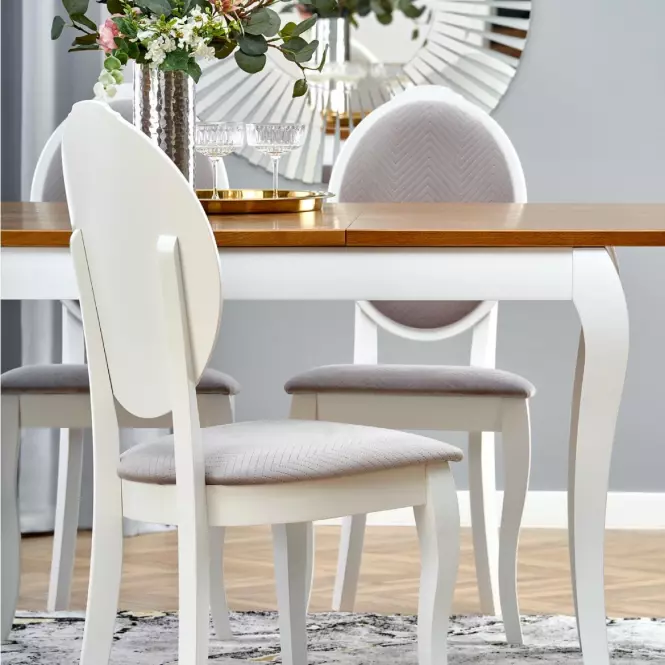 Rozkladací stôl Windsor 160/240x90cm Płyta/Drevo – Tmavé Dub/Biely