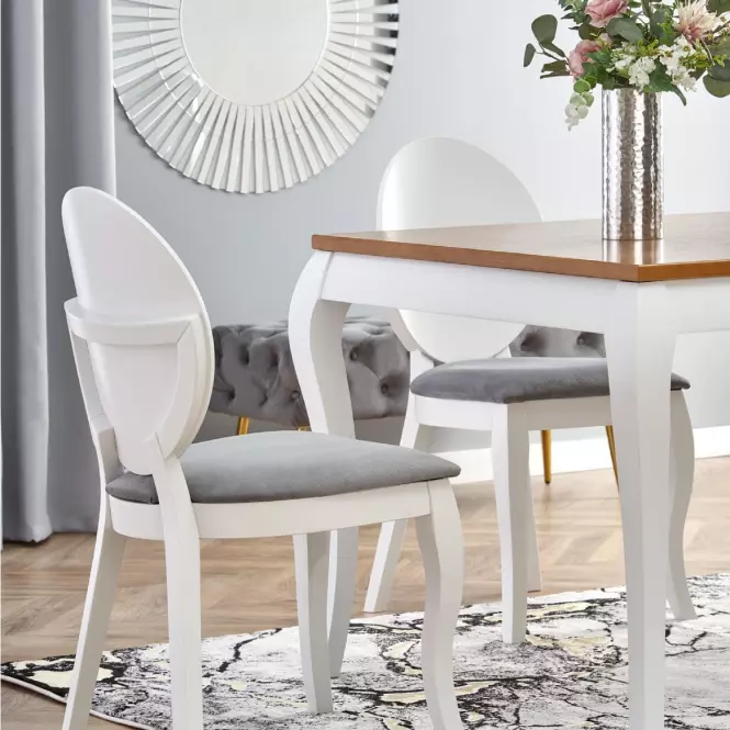 Rozkladací stôl Windsor 160/240x90cm Płyta/Drevo – Tmavé Dub/Biely