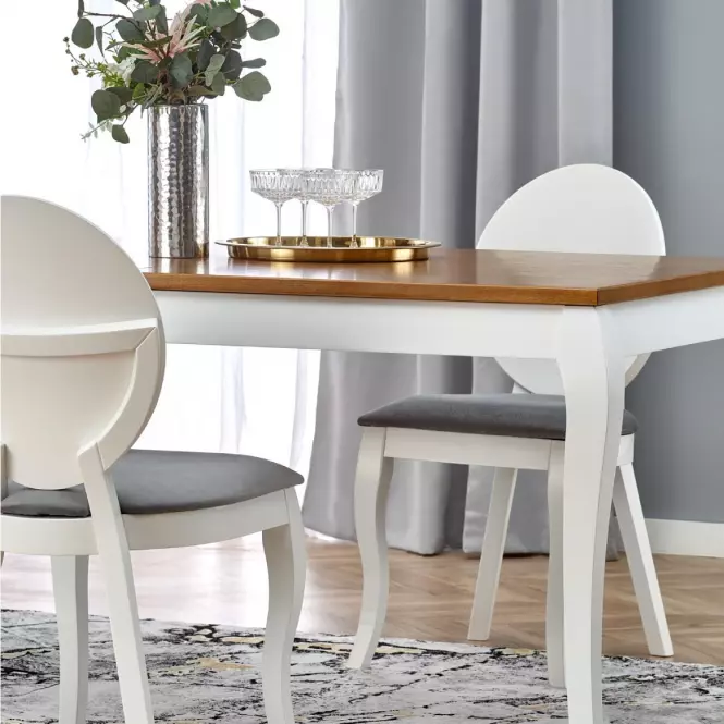 Rozkladací stôl Windsor 160/240x90cm Płyta/Drevo – Tmavé Dub/Biely