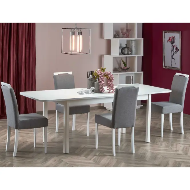 Rozkladací stôl Florian 141/219x80cm doska/MDF– Biely,17