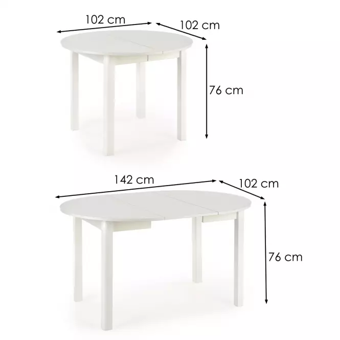 Rozkladací stôl Florian 141/219x80cm doska/MDF– Biely