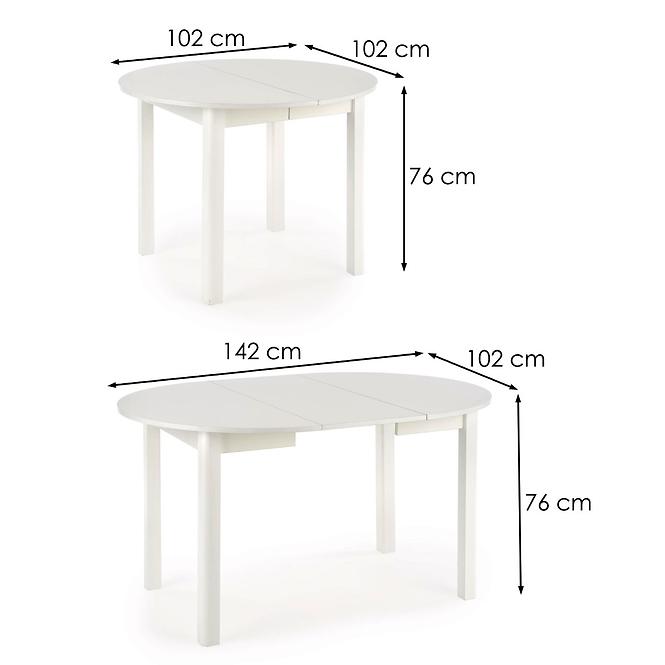 Rozkladací stôl Florian 141/219x80cm Płyta/Mdf – Biely