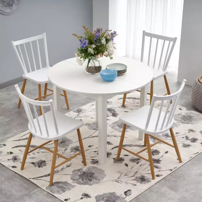 Rozkladací stôl Ringo 102/142x102cm doska/MDF – Biely