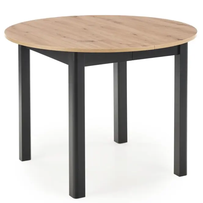 Rozkladací stôl Ringo 102/142x102cm Doska/MDF – Dub Artisan/Čierna