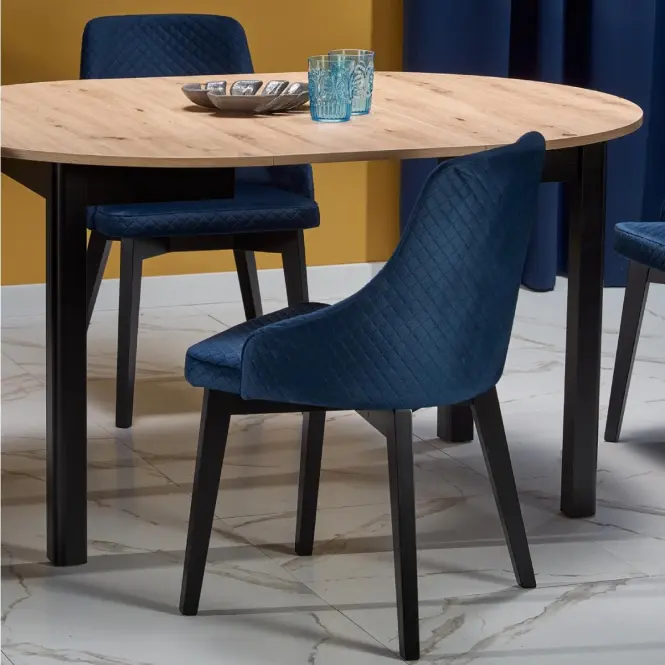Rozkladací stôl Ringo 102/142x102cm Doska/MDF – Dub Artisan/Čierna,15