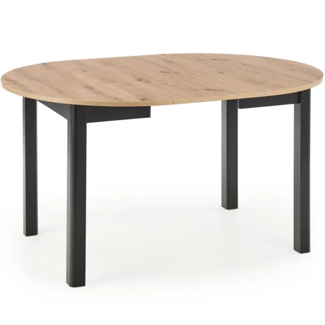Rozkladací stôl Ringo 102/142x102cm Doska/MDF – Dub Artisan/Čierna,3
