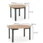Rozkladací stôl Ringo 102/142x102cm Doska/MDF – Dub Artisan/Čierna,4