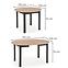 Rozkladací stôl Ringo 102/142x102cm Doska/MDF – Dub Artisan/Čierna,4