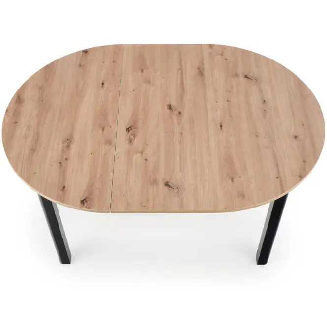 Rozkladací stôl Ringo 102/142x102cm Doska/MDF – Dub Artisan/Čierna,6