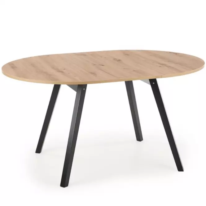 Rozkladací stôl Ruben 102/142x102cm doska/drevo – Dub Artisan/Čierna,2