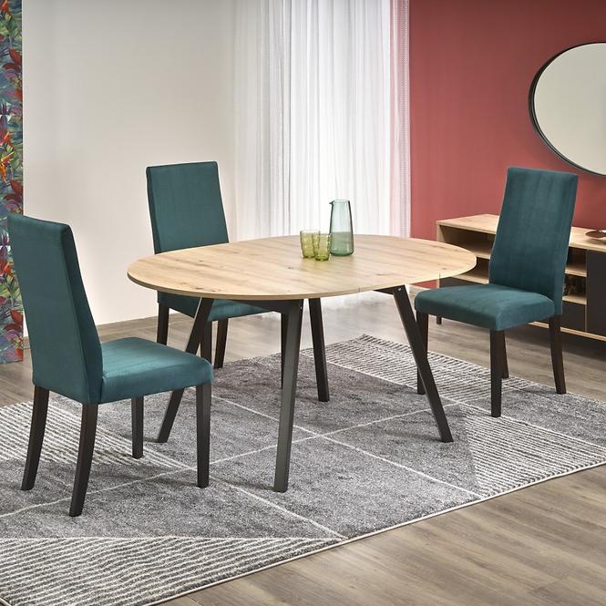 Rozkladací stôl Ruben 102/142x102cm Płyta/Drevo – Dub Artisan/Čierna