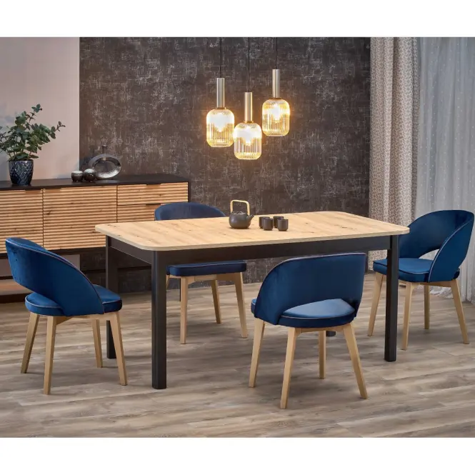 Rozkladací stôl Florian 141/219x80cm doska/MDF – Dub Artisan/Čierna,13