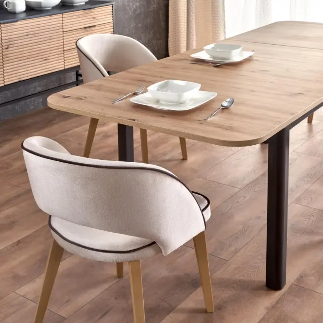 Rozkladací stôl Florian 141/219x80cm doska/MDF – Dub Artisan/Čierna,16