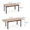 Rozkladací stôl Florian 141/219x80cm doska/MDF – Dub Artisan/Čierna,7