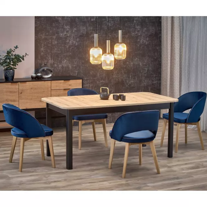 Rozkladací stôl Florian 141/219x80cm Płyta/Mdf – Dub Artisan/Čierna