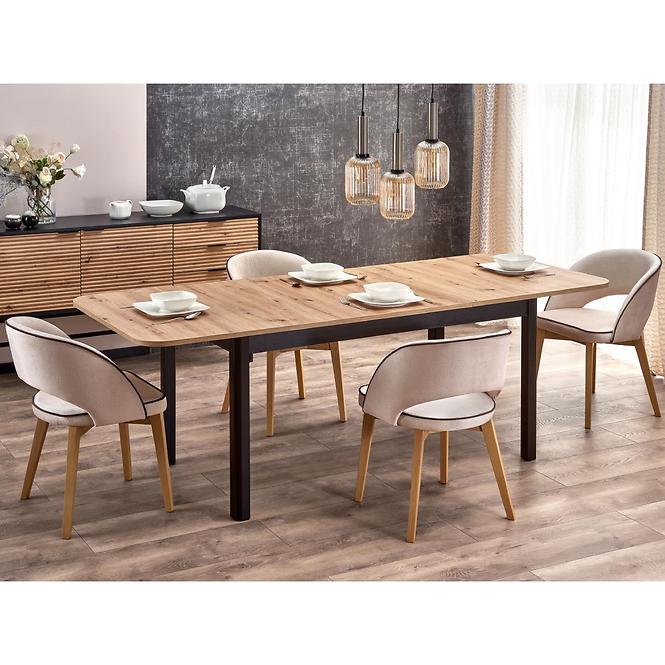 Rozkladací stôl Florian 141/219x80cm Płyta/Mdf – Dub Artisan/Čierna