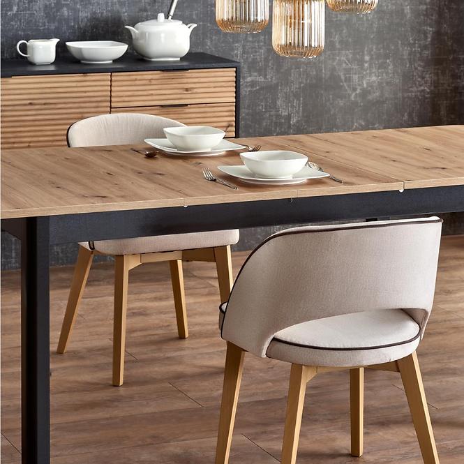 Rozkladací stôl Florian 141/219x80cm Płyta/Mdf – Dub Artisan/Čierna