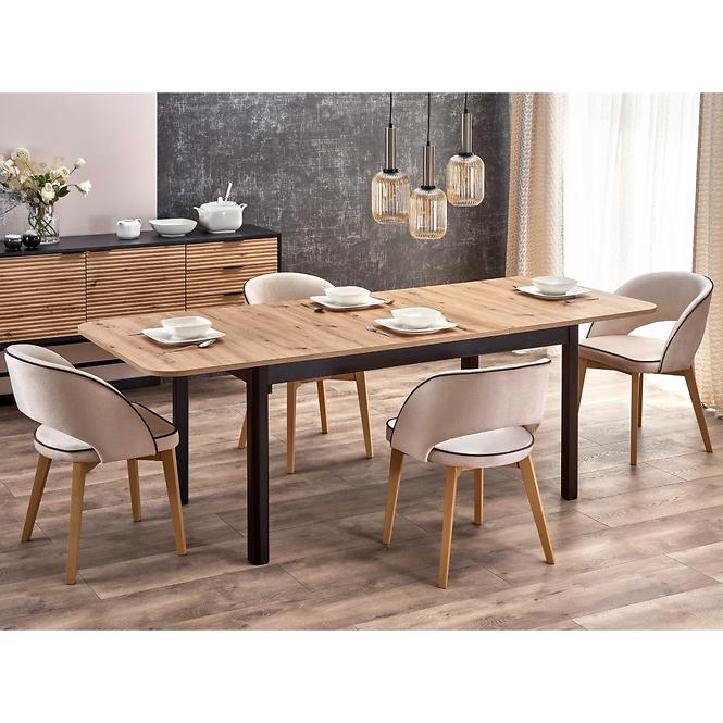 Rozkladací stôl Florian 141/219x80cm Płyta/Mdf – Dub Artisan/Čierna