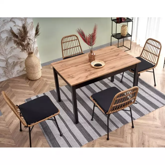 Rozkladací stôl Greg 124/168x74cm – Dub Wotan/Čierna
