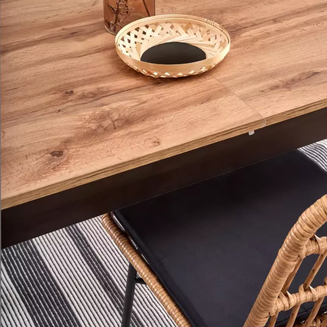 Rozkladací stôl Greg 124/168x74cm – Dub Wotan/Čierna