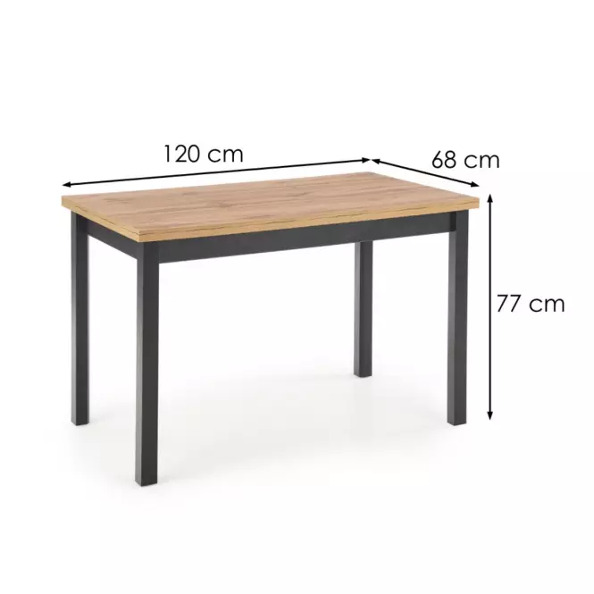 Stôl Cobalt 120x68 – Dub Wotan/Čierna
