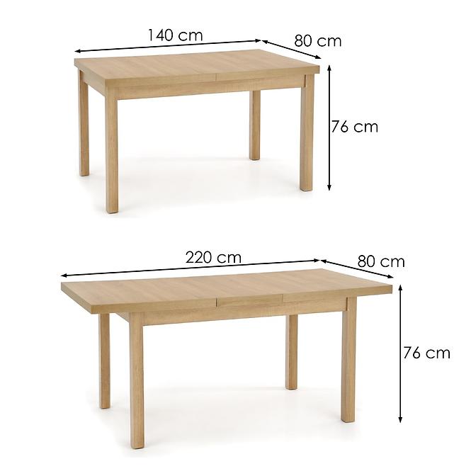 Rozkladací stôl Tiago 2 140/220x80cm Płyta/Abs/Mdf – Dub Riviera