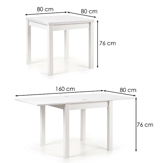Rozkladací stôl Gracjan 80/160x80cm Płyta/Abs/Mdf – Biely