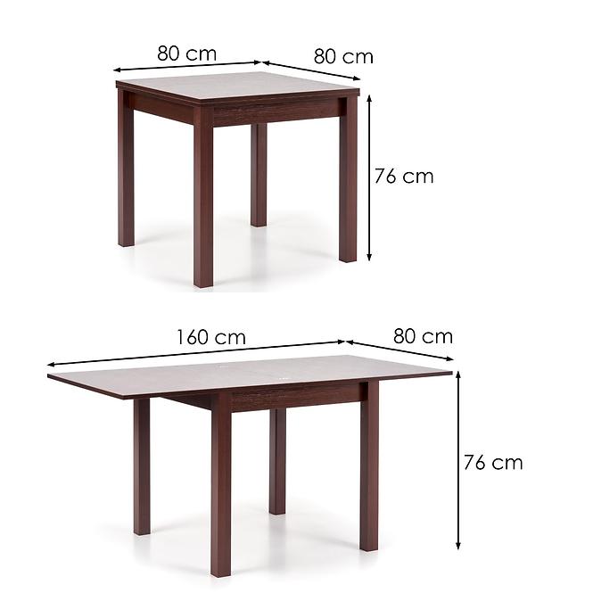 Rozkladací stôl Gracjan 80/160x80cm Płyta/Abs/Mdf – Tmavé Orech