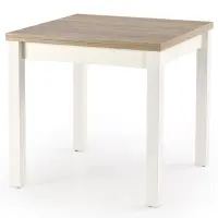 Rozkladací stôl Gracjan 80/160x80cm doska/ABS/MDF– Dub Sonoma/Biely