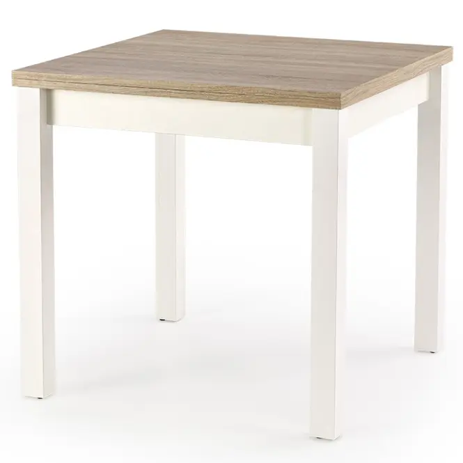 Rozkladací stôl Gracjan 80/160x80cm doska/ABS/MDF– Dub Sonoma/Biely