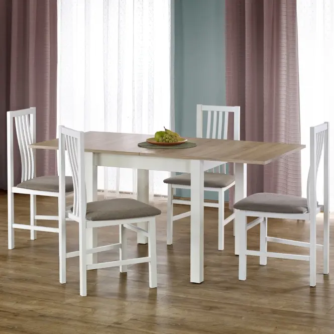 Rozkladací stôl Gracjan 80/160x80cm doska/ABS/MDF– Dub Sonoma/Biely,4