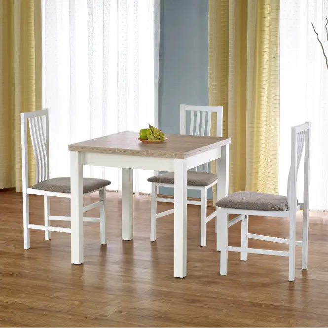 Rozkladací stôl Gracjan 80/160x80cm doska/ABS/MDF– Dub Sonoma/Biely,5