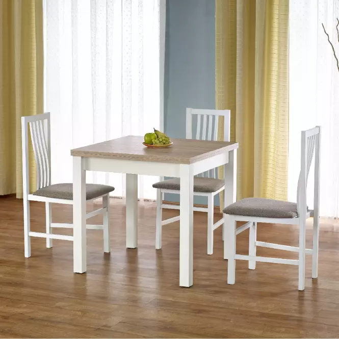 Rozkladací stôl Gracjan 80/160x80cm Płyta/Abs/Mdf – Dub Sonoma/Biely