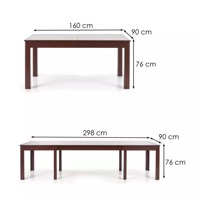 Rozkladací stôl Seweryn 160/298x90cm Płyta/Abs/Mdf – Tmavé Orech