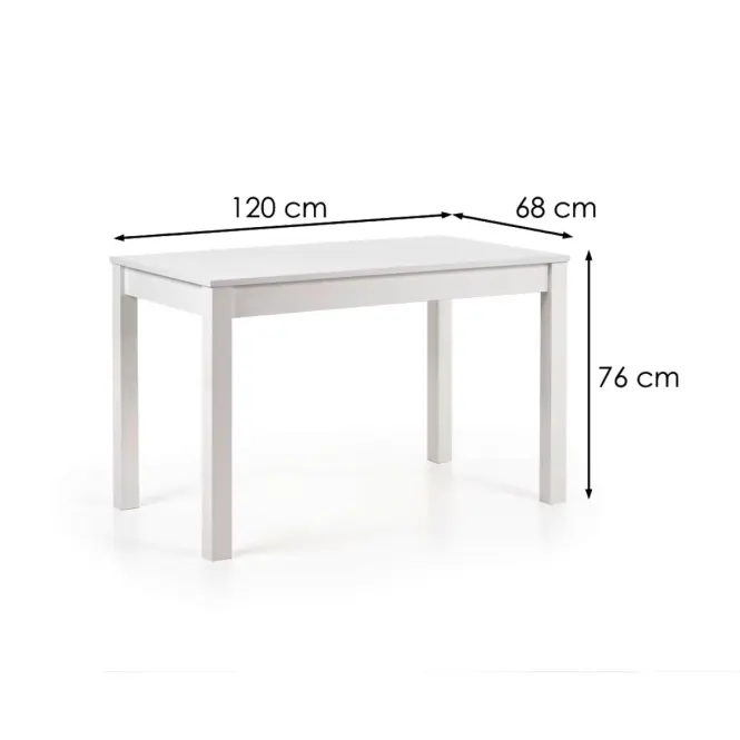 Stôl Ksawery 120x68 doska/Abs/MDF – Biely,2