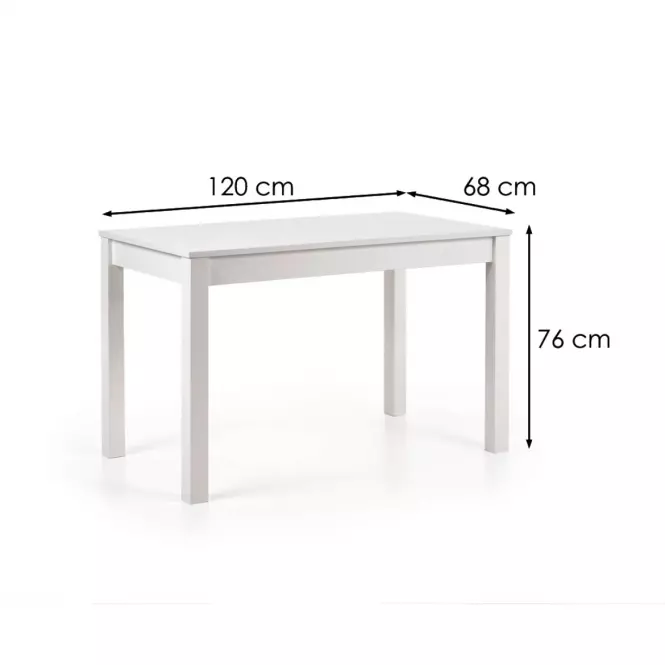Stôl Ksawery 120x68 Płyta/Abs/Mdf – Biely