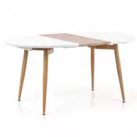 Rozkladací stôl Edward 120/200x100cm Mdf/Oceľ – Biely/Dub San Remo