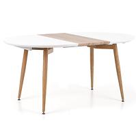 Rozkladací stôl Edward 120/200x100cm Mdf/Oceľ – Biely/Dub San Remo