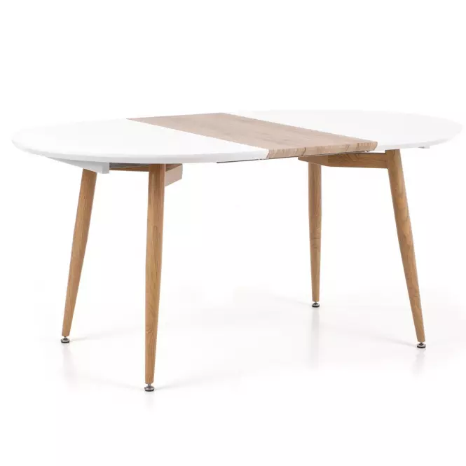 Rozkladací stôl Edward 120/200x100cm Mdf/Oceľ – Biely/Dub San Remo